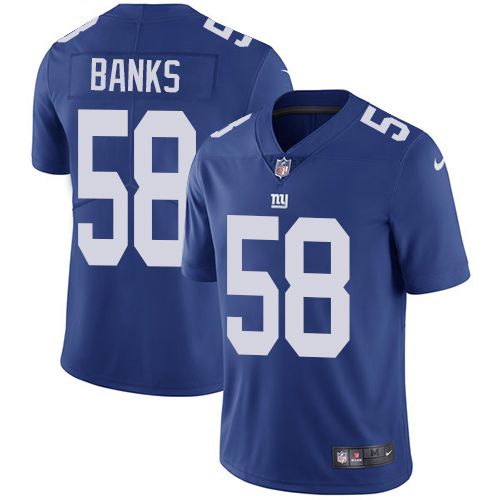 Men New York Giants 58 Carl Banks Nike Royal Vapor Limited NFL Jersey